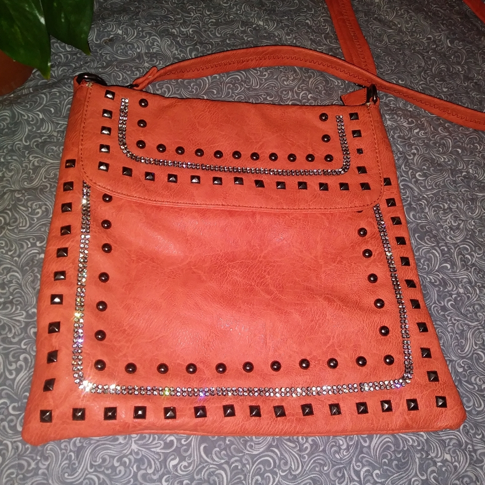 Orange Sparkle Crossbody Bag